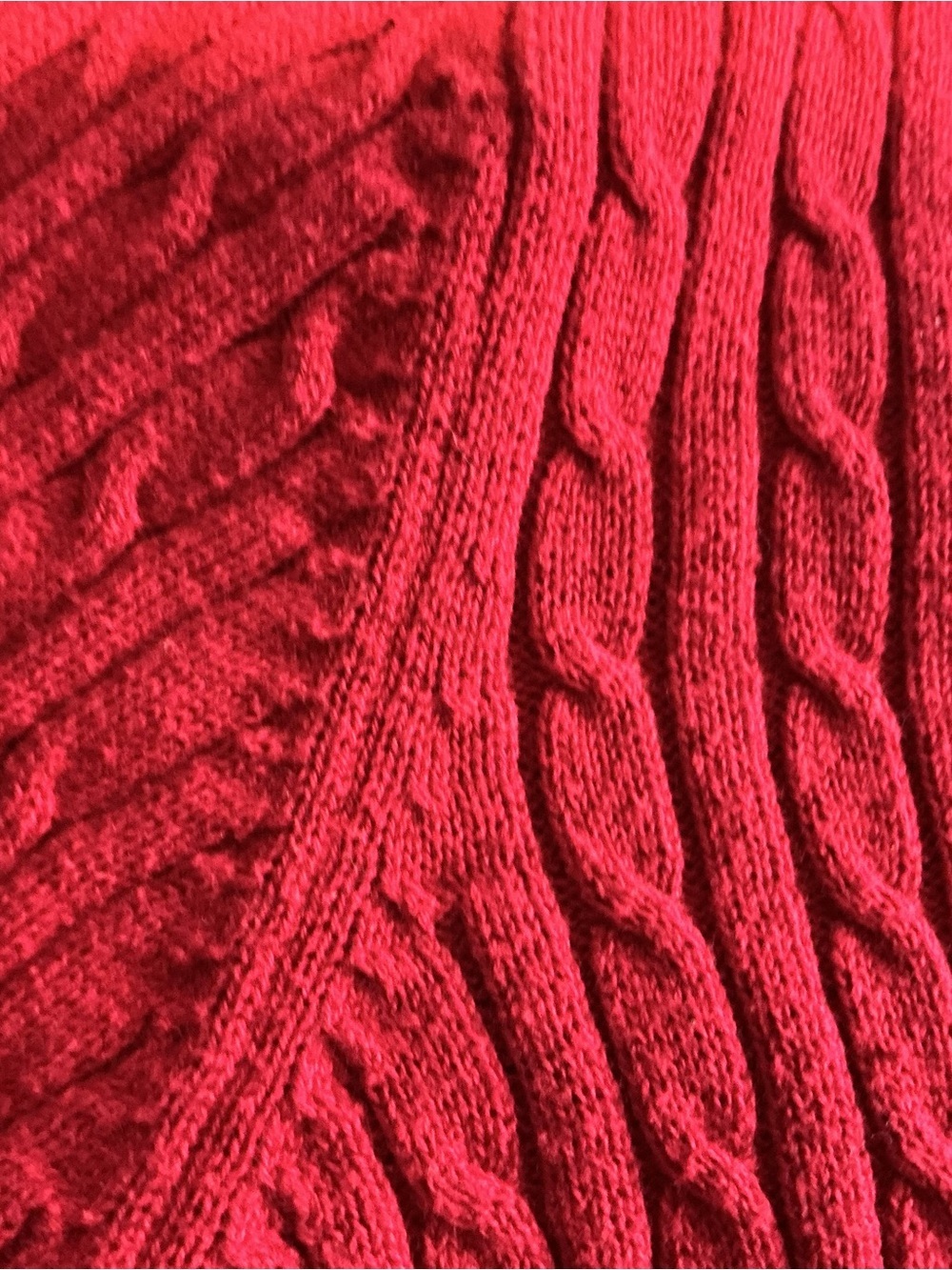 Red Cable-Knit 100% cotton Peplum minimalist Sweater - Picture 7 of 9